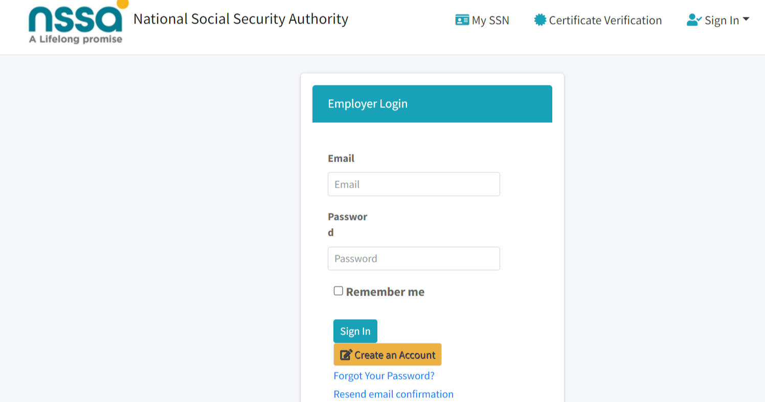 NSSA Self-Service Portal Login and Registration